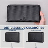 Geldbörse mit RFID-Schutz & 1 Hauptfach (Carbon)