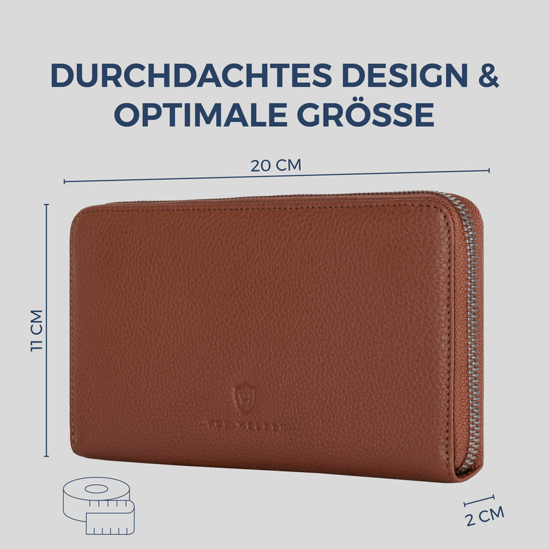 Geldbörse mit RFID-Schutz & 1 Hauptfach (Genarbt)