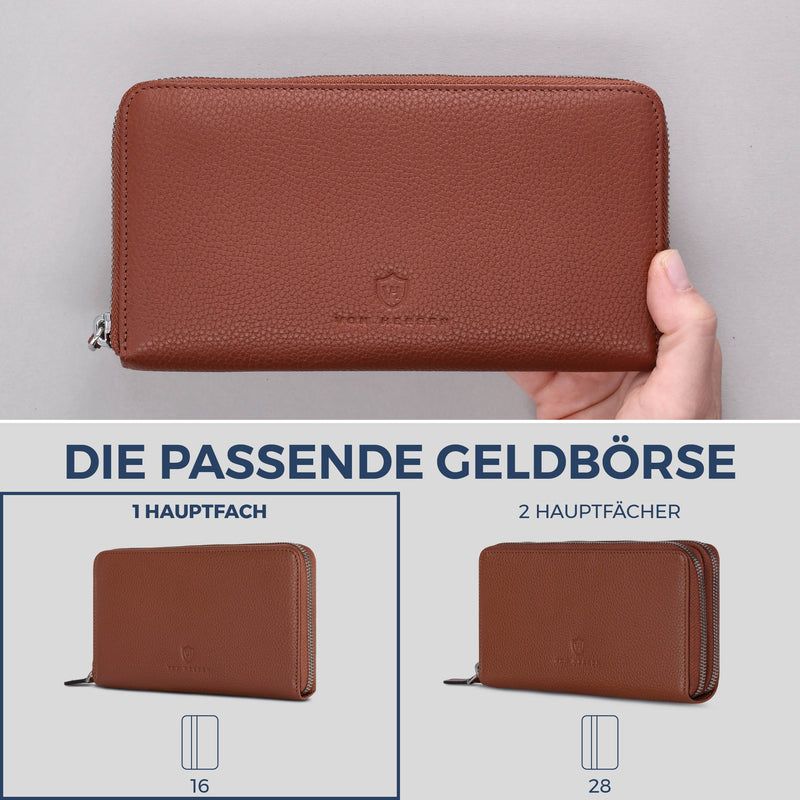 Geldbörse mit RFID-Schutz & 1 Hauptfach (Genarbt)