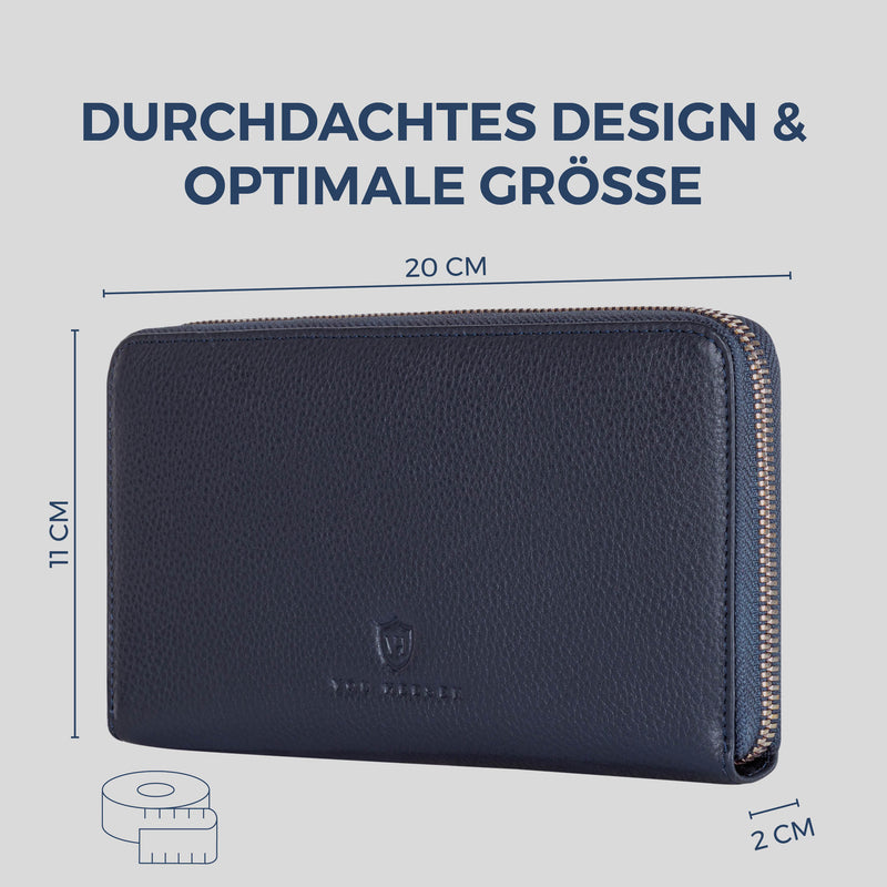 Geldbörse mit RFID-Schutz & 1 Hauptfach (Genarbt)