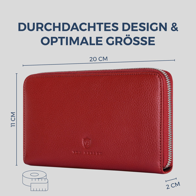 Geldbörse mit RFID-Schutz & 1 Hauptfach (Genarbt)