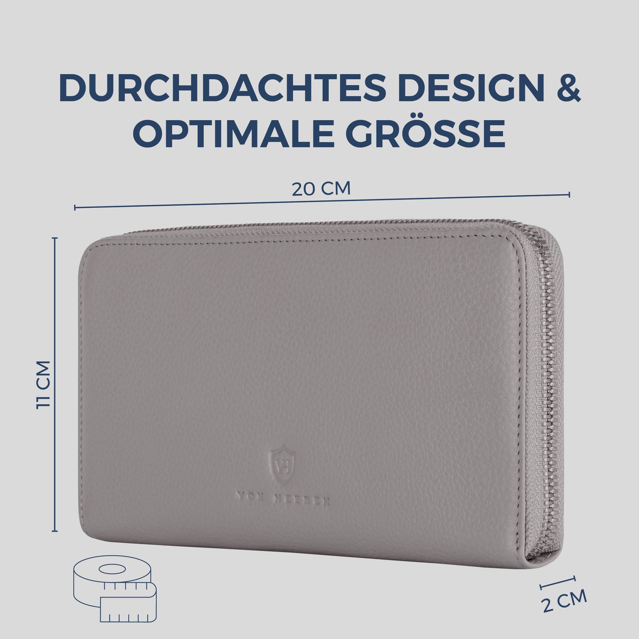 Geldbörse mit RFID-Schutz & 1 Hauptfach (Genarbt)
