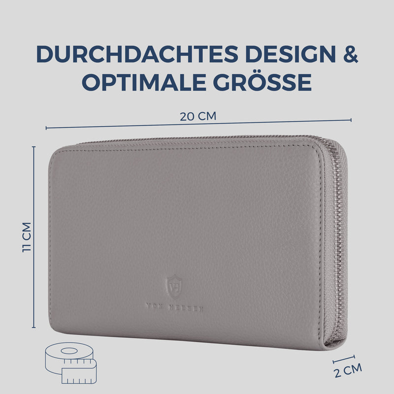 Geldbörse mit RFID-Schutz & 1 Hauptfach (Genarbt)
