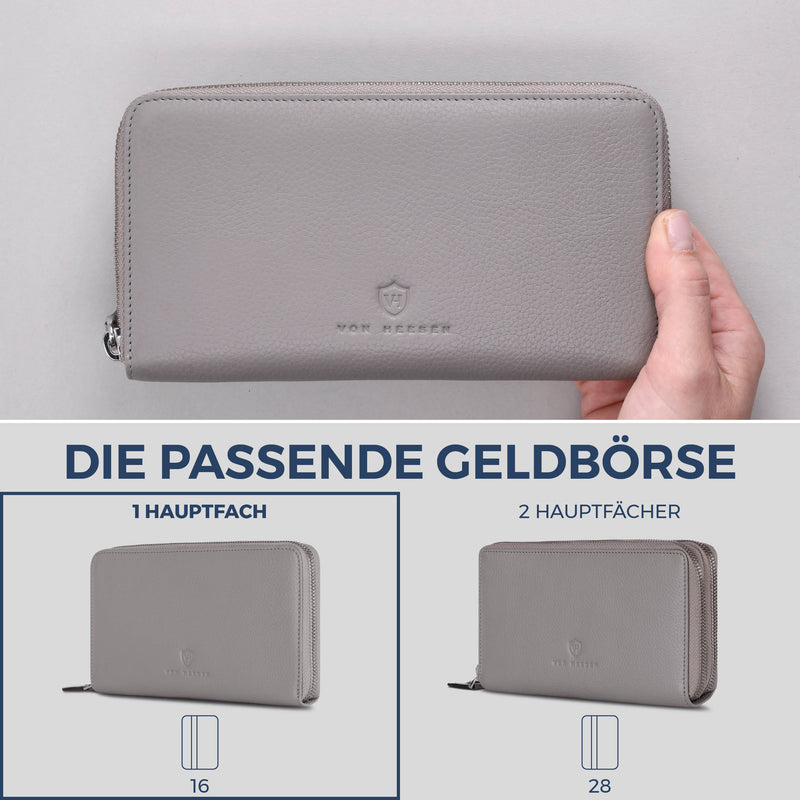 Geldbörse mit RFID-Schutz & 1 Hauptfach (Genarbt)