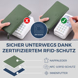 Geldbörse mit RFID-Schutz & 1 Hauptfach (Genarbt)
