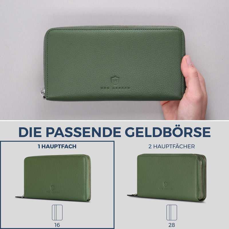 Geldbörse mit RFID-Schutz & 1 Hauptfach (Genarbt)