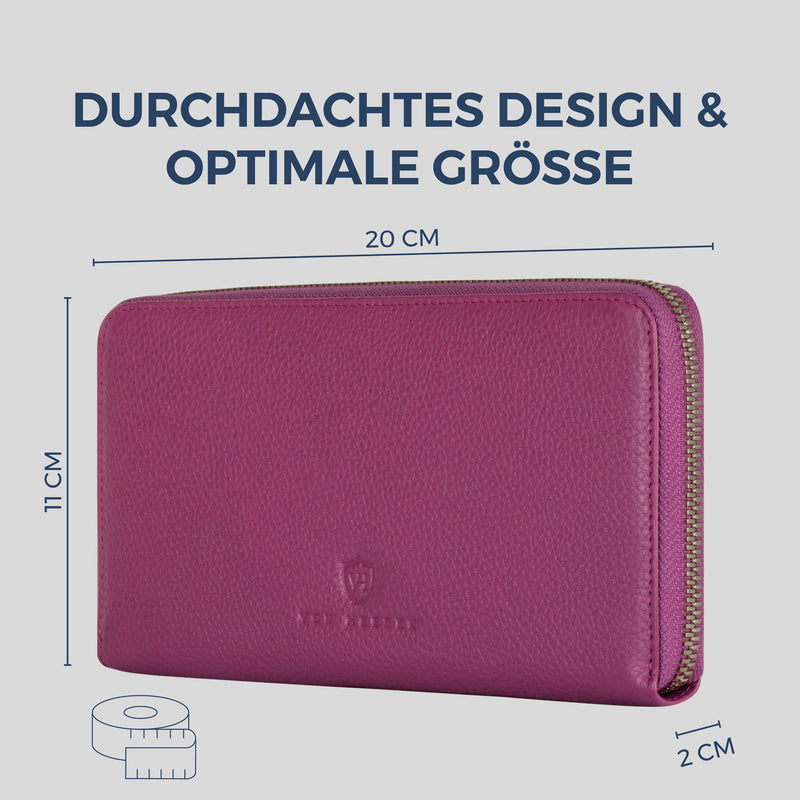Geldbörse mit RFID-Schutz & 1 Hauptfach (Genarbt)