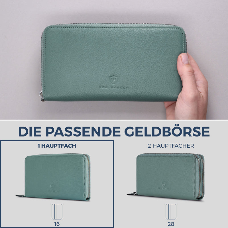 Geldbörse mit RFID-Schutz & 1 Hauptfach (Genarbt)