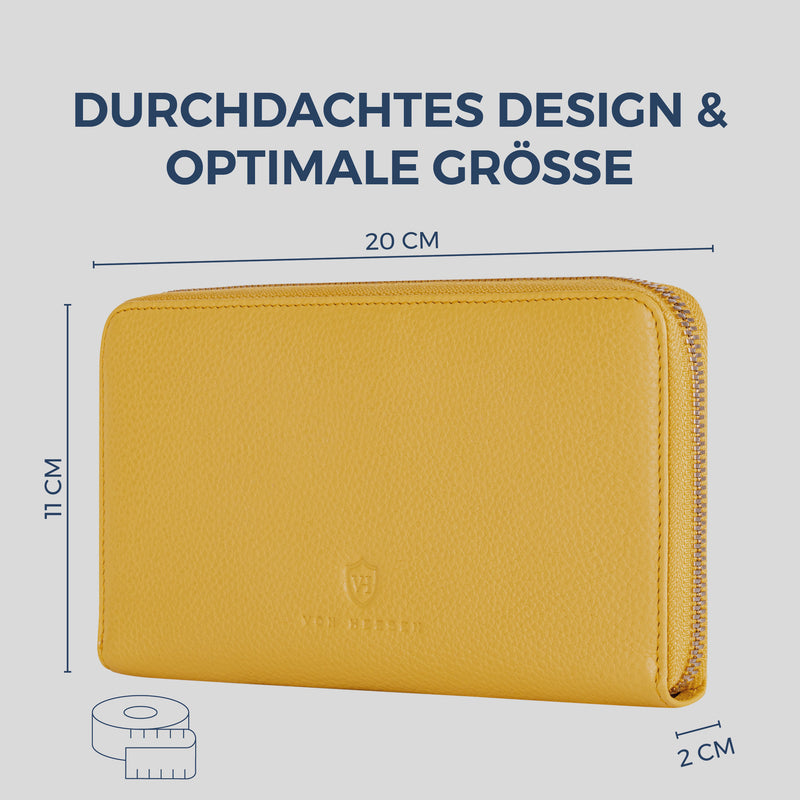 Geldbörse mit RFID-Schutz & 1 Hauptfach (Genarbt)