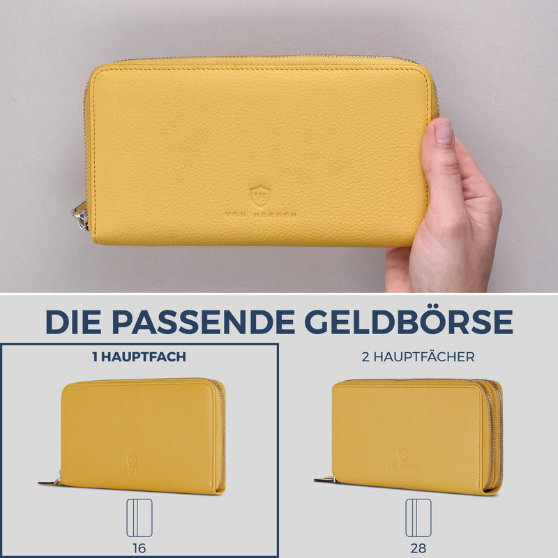 Geldbörse mit RFID-Schutz & 1 Hauptfach (Genarbt)