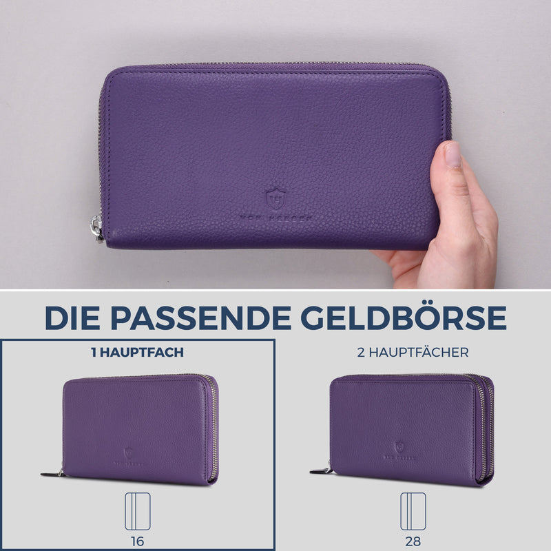 Geldbörse mit RFID-Schutz & 1 Hauptfach (Genarbt)