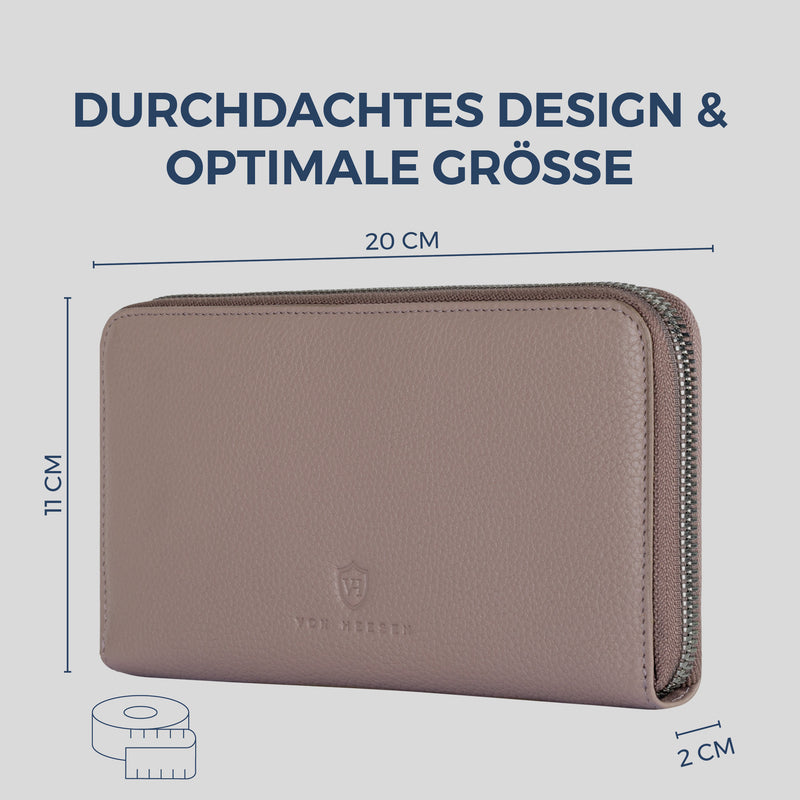 Geldbörse mit RFID-Schutz & 1 Hauptfach (Genarbt)