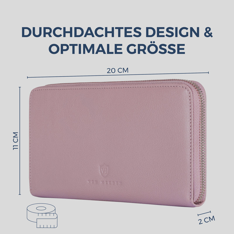 Geldbörse mit RFID-Schutz & 1 Hauptfach (Genarbt)