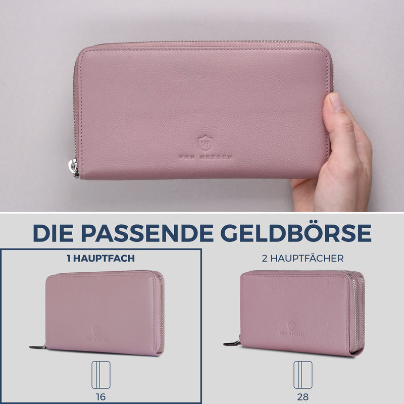 Geldbörse mit RFID-Schutz & 1 Hauptfach (Genarbt)