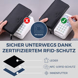 Geldbörse mit RFID-Schutz & 1 Hauptfach (Saffiano)