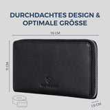 Geldbörse mit RFID-Schutz & 1 Hauptfach (Saffiano)