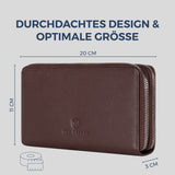 Geldbörse mit RFID-Schutz & 2 Hauptfächer (Genarbt)