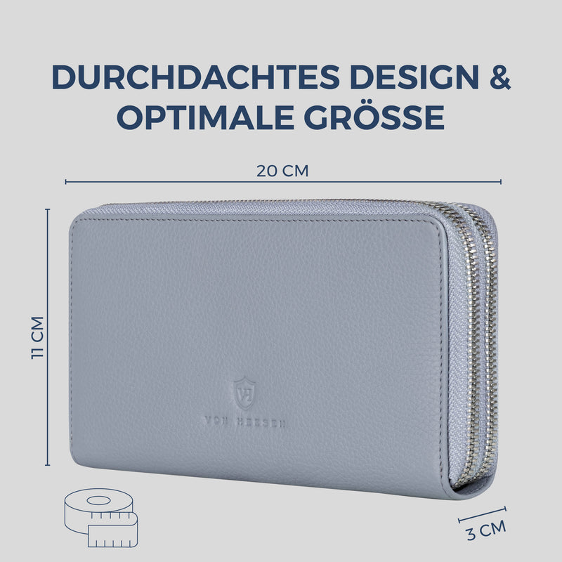 Geldbörse mit RFID-Schutz & 2 Hauptfächer (Genarbt)