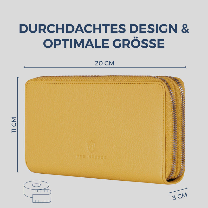 Geldbörse mit RFID-Schutz & 2 Hauptfächer (Genarbt)