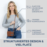 Geldbörse mit RFID-Schutz & 2 Hauptfächer zum Umhängen (Genarbt)