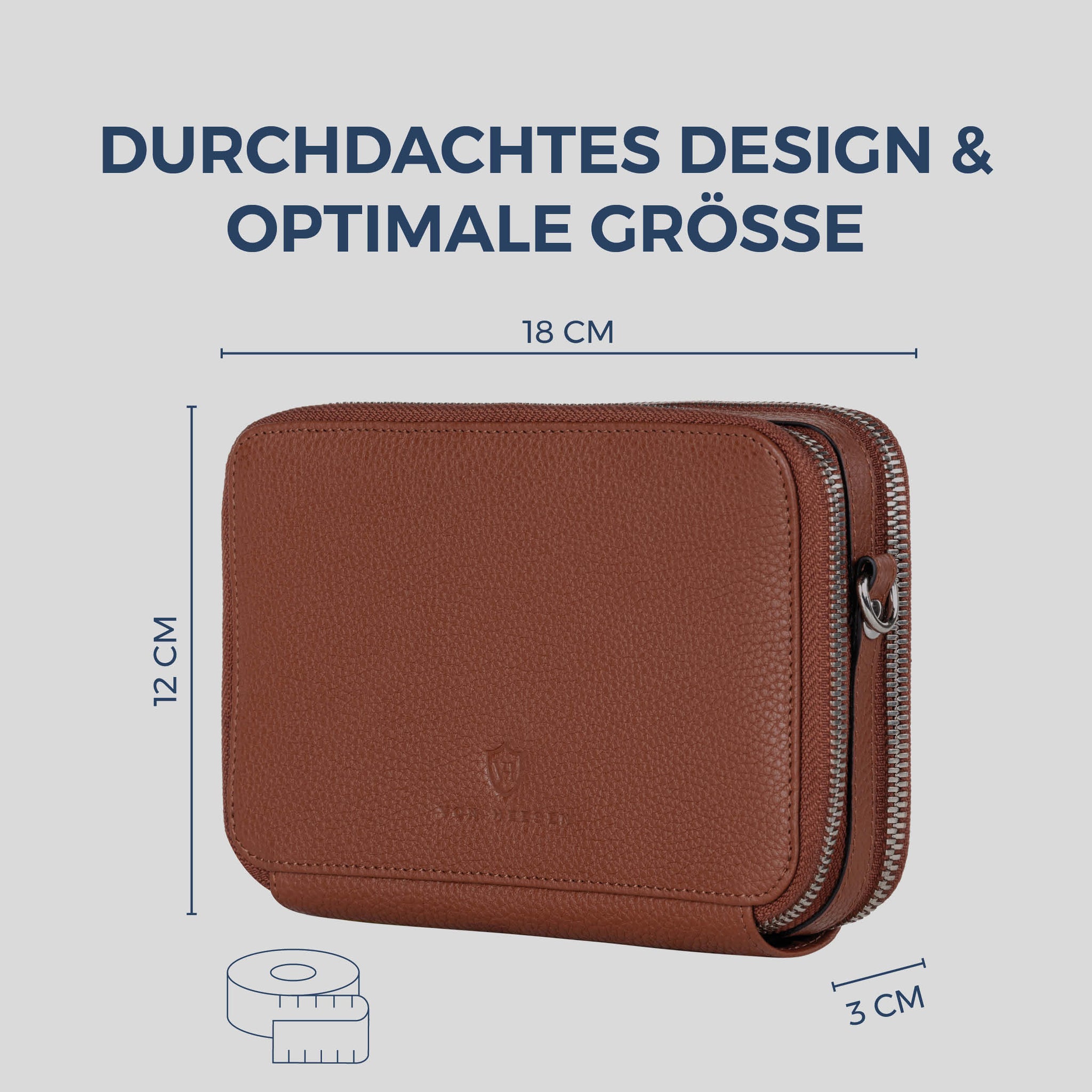 Geldbörse mit RFID-Schutz & 2 Hauptfächer zum Umhängen (Genarbt)