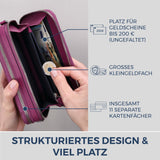 Geldbörse mit RFID-Schutz & 2 Hauptfächer zum Umhängen (Genarbt)