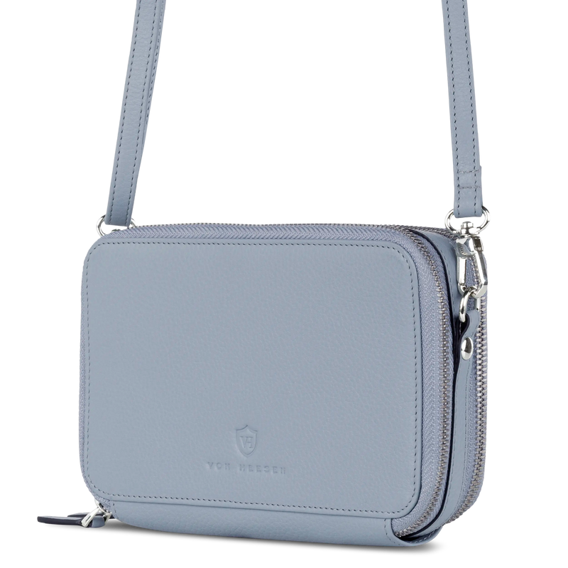 Geldbörse mit RFID-Schutz & 2 Hauptfächer zum Umhängen (Genarbt)