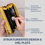 Geldbörse mit RFID-Schutz & 2 Hauptfächer zum Umhängen (Genarbt)