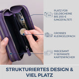 Geldbörse mit RFID-Schutz & 2 Hauptfächer zum Umhängen (Genarbt)