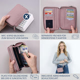Geldbörse mit RFID-Schutz & 2 Hauptfächer zum Umhängen (Genarbt)