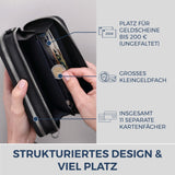 Geldbörse mit RFID-Schutz & 2 Hauptfächer zum Umhängen (Saffiano)
