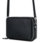 Geldbörse mit RFID-Schutz & 2 Hauptfächer zum Umhängen (Saffiano)