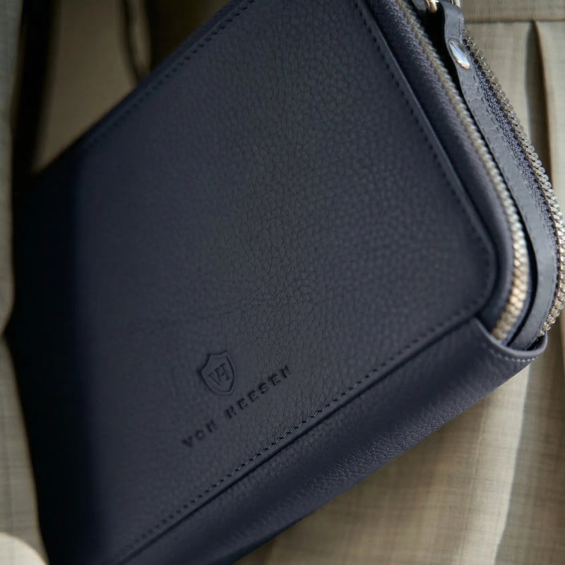 Geldbörse mit RFID-Schutz & 2 Hauptfächer zum Umhängen (Genarbt)