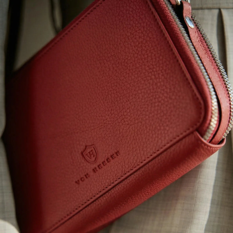 Geldbörse mit RFID-Schutz & 2 Hauptfächer zum Umhängen (Genarbt)