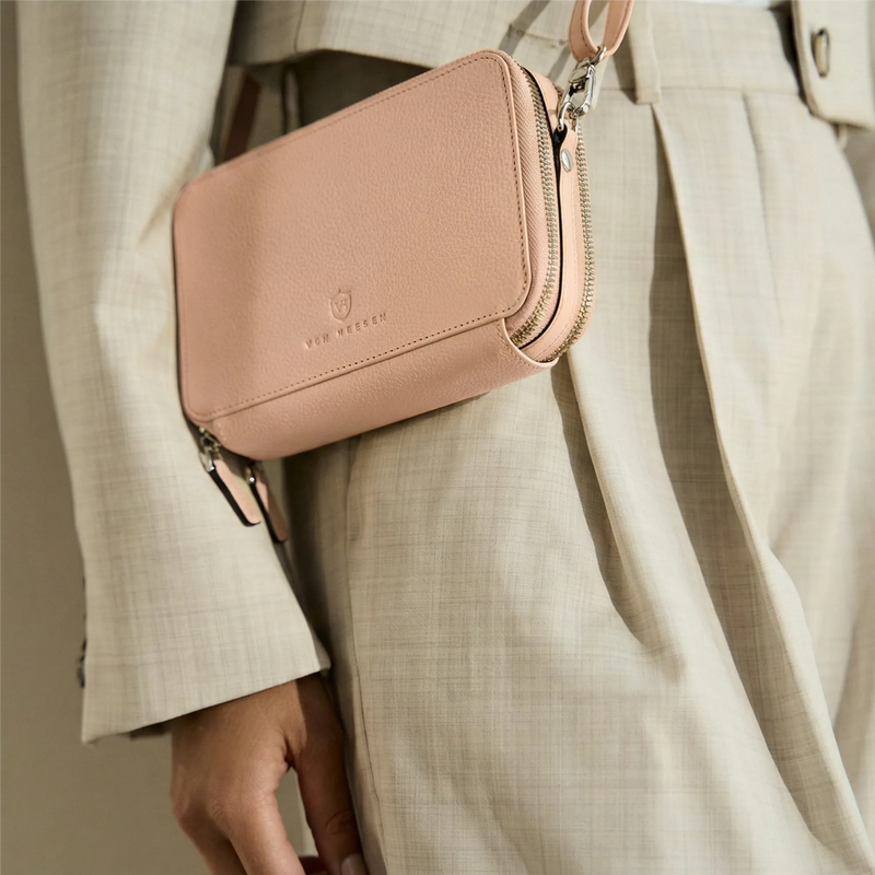 Geldbörse mit RFID-Schutz & 2 Hauptfächer zum Umhängen (Genarbt)