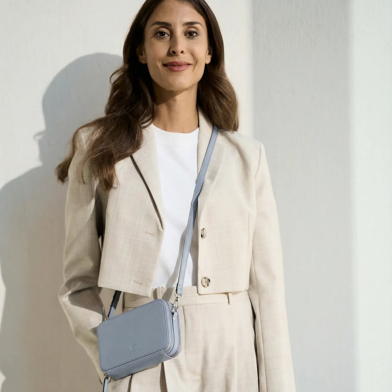 Geldbörse mit RFID-Schutz & 2 Hauptfächer zum Umhängen (Genarbt)