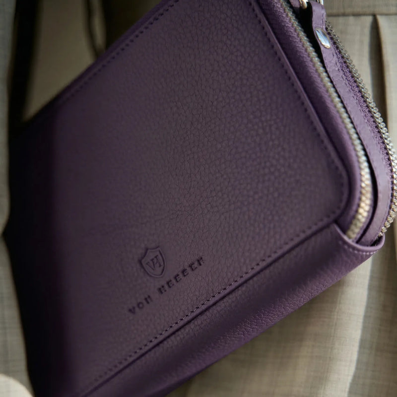 Geldbörse mit RFID-Schutz & 2 Hauptfächer zum Umhängen (Genarbt)