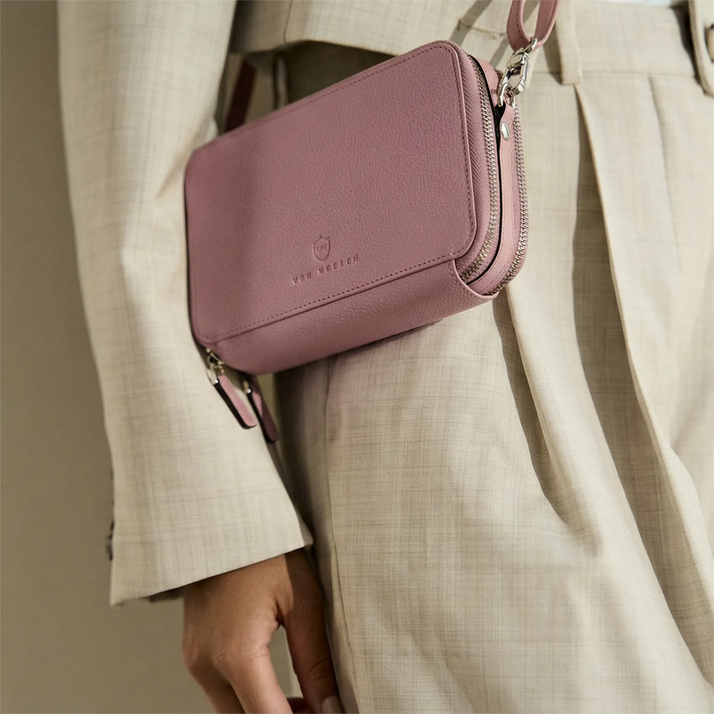 Geldbörse mit RFID-Schutz & 2 Hauptfächer zum Umhängen (Genarbt)