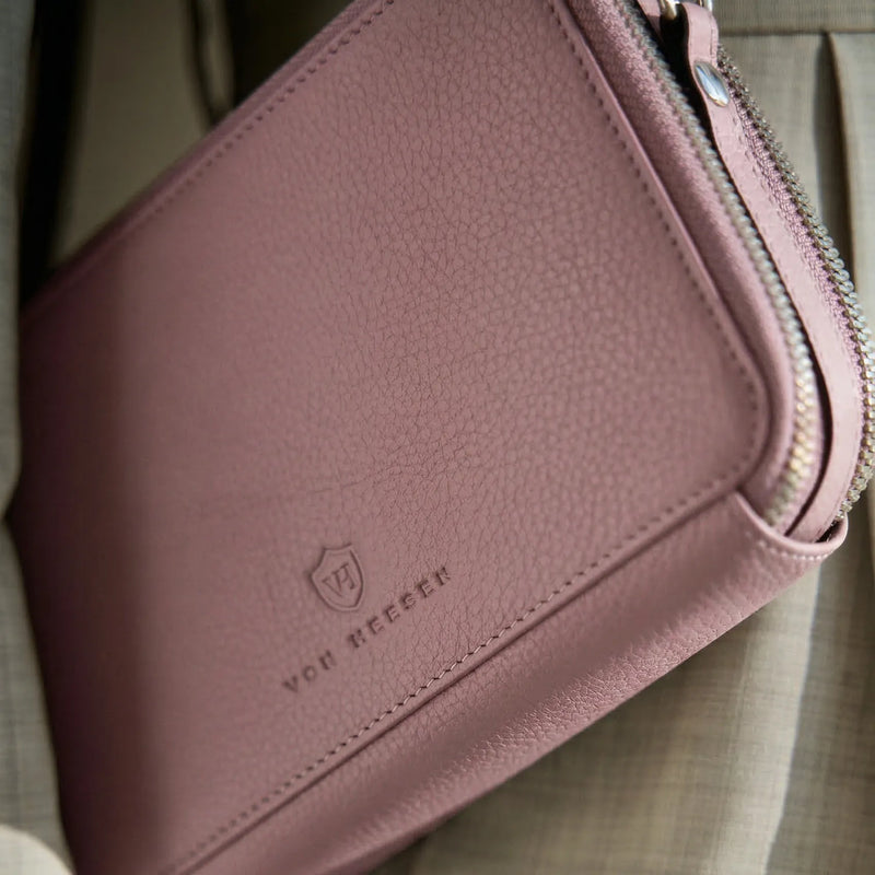 Geldbörse mit RFID-Schutz & 2 Hauptfächer zum Umhängen (Genarbt)