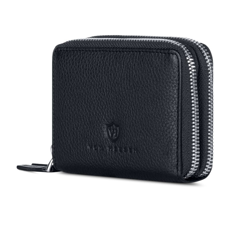 Mini-Geldbörse mit RFID-Schutz und 2 Hauptfächern (Genarbt)