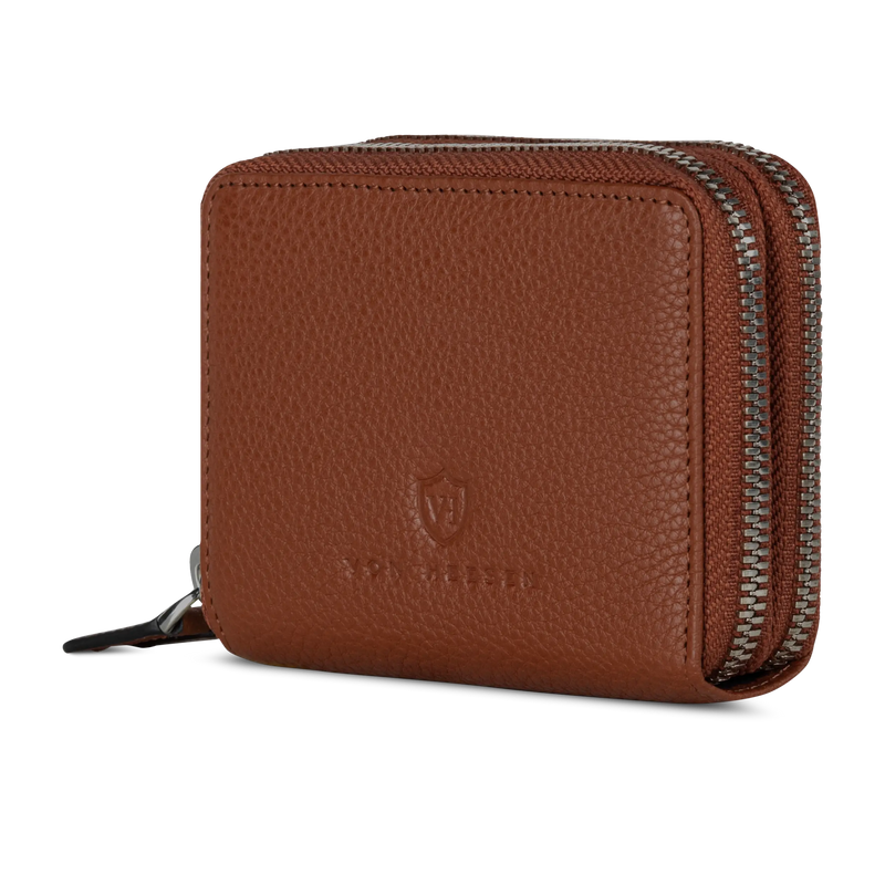 Mini-Geldbörse mit RFID-Schutz und 2 Hauptfächern (Genarbt)