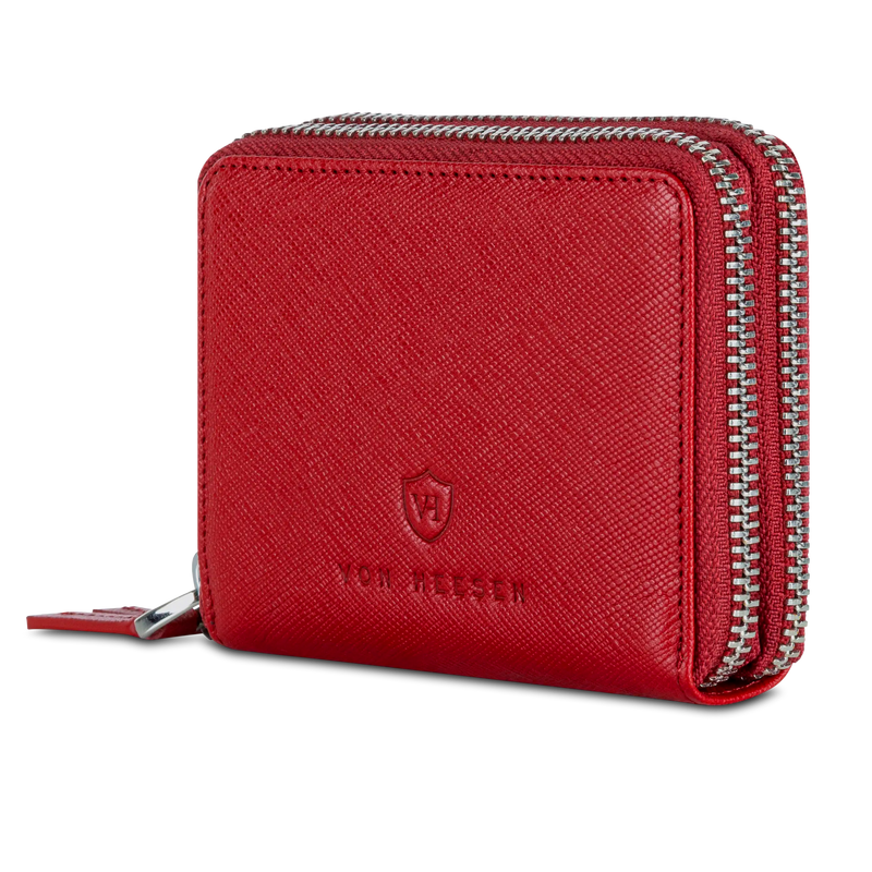 Mini-Geldbörse mit RFID-Schutz und 2 Hauptfächern (Saffiano)