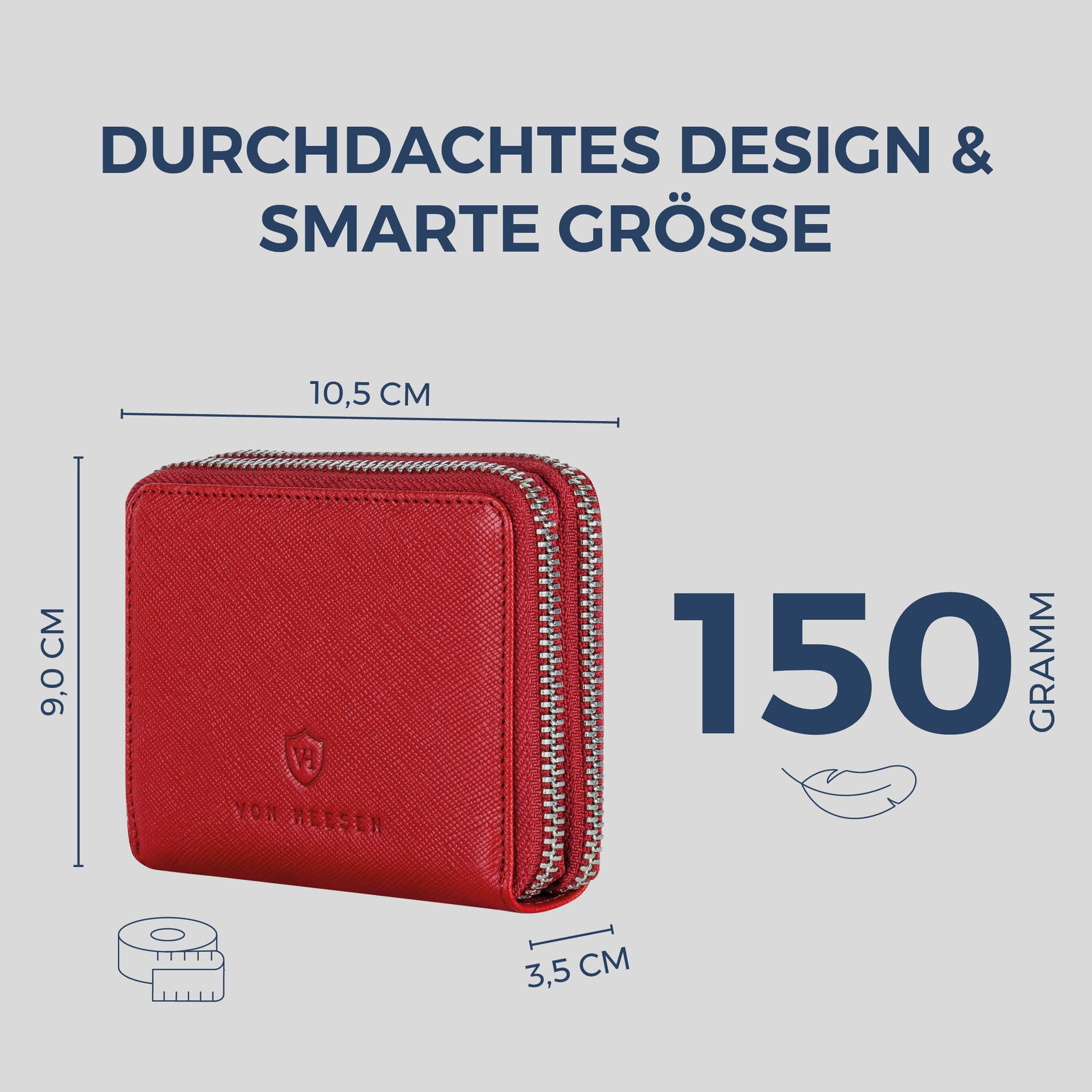 Mini-Geldbörse mit RFID-Schutz und 2 Hauptfächern (Saffiano)