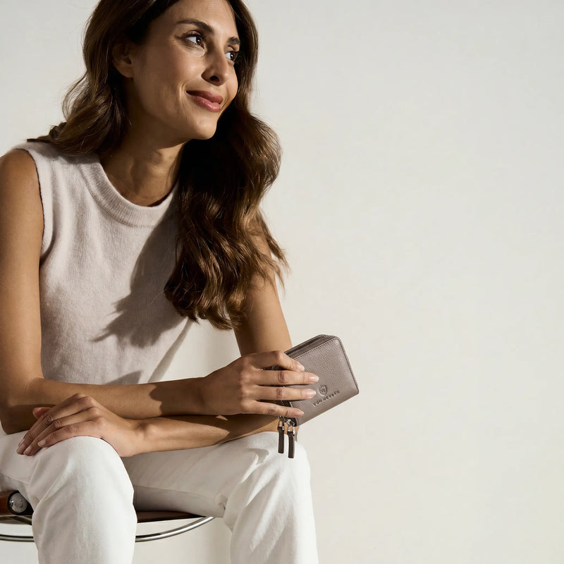 Mini-Geldbörse mit RFID-Schutz und 2 Hauptfächern (Genarbt)