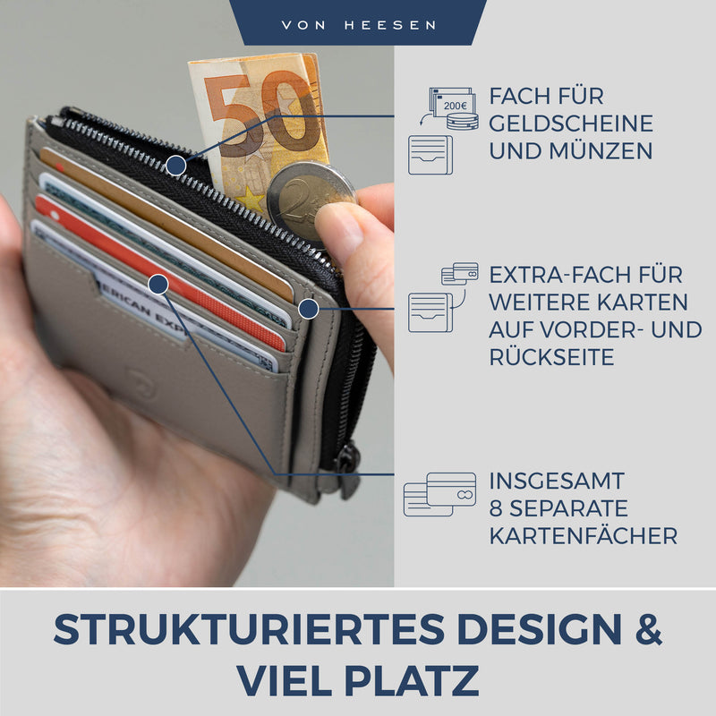 Kartenetui mit RFID-Schutz & 10 Kartenfächer (Genarbt)