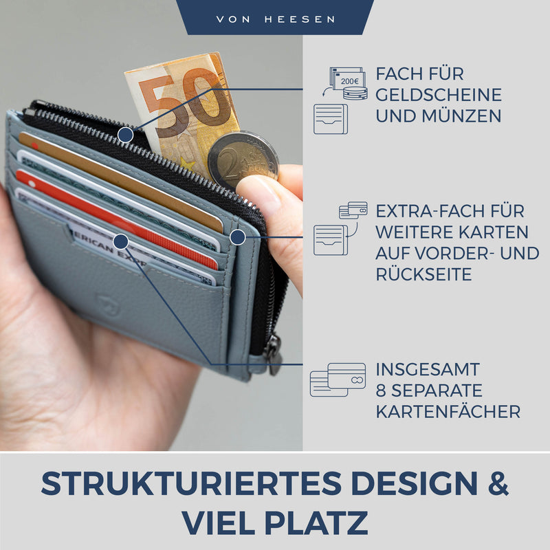 Kartenetui mit RFID-Schutz & 10 Kartenfächer (Genarbt)