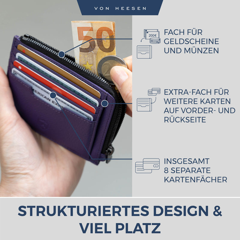 Kartenetui mit RFID-Schutz & 10 Kartenfächer (Genarbt)
