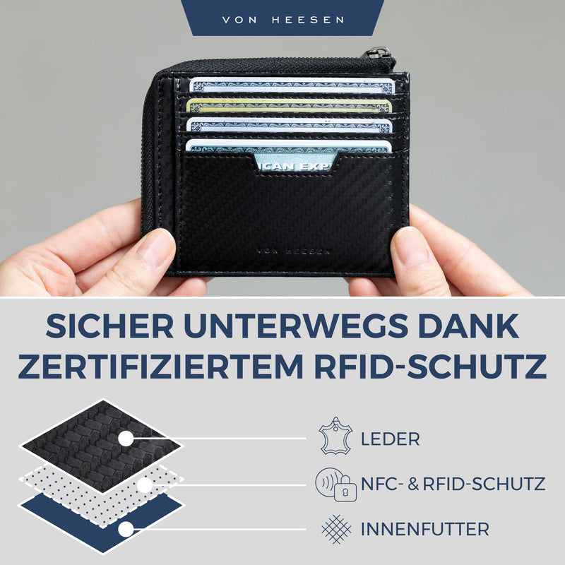 Kartenetui mit RFID-Schutz & 10 Kartenfächer (Genarbt)