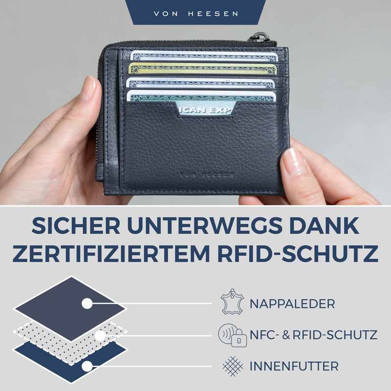 Kartenetui mit RFID-Schutz & 10 Kartenfächer (Genarbt)