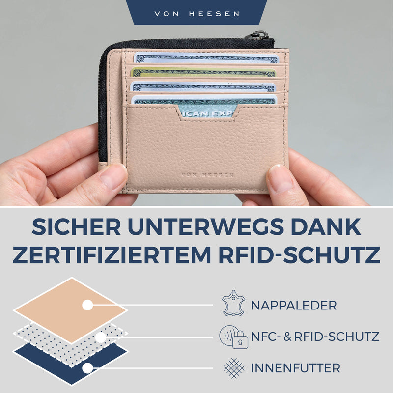 Kartenetui mit RFID-Schutz & 10 Kartenfächer (Genarbt)